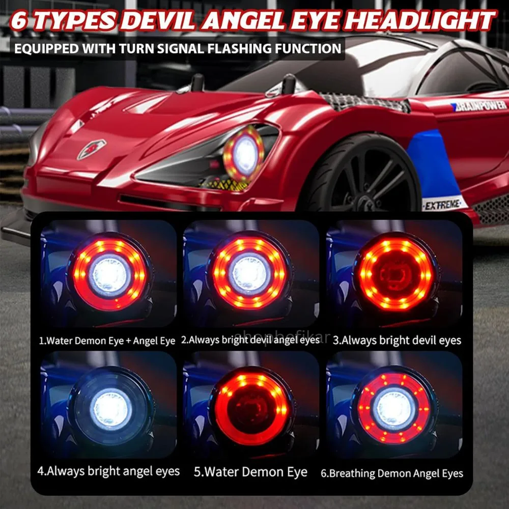Fully Proportional RC Drift Car – 1/16 Scale, 4WD, 38KM/H Speed, Rechargeable, with Lights & Dual Tire Sets - Image 6
