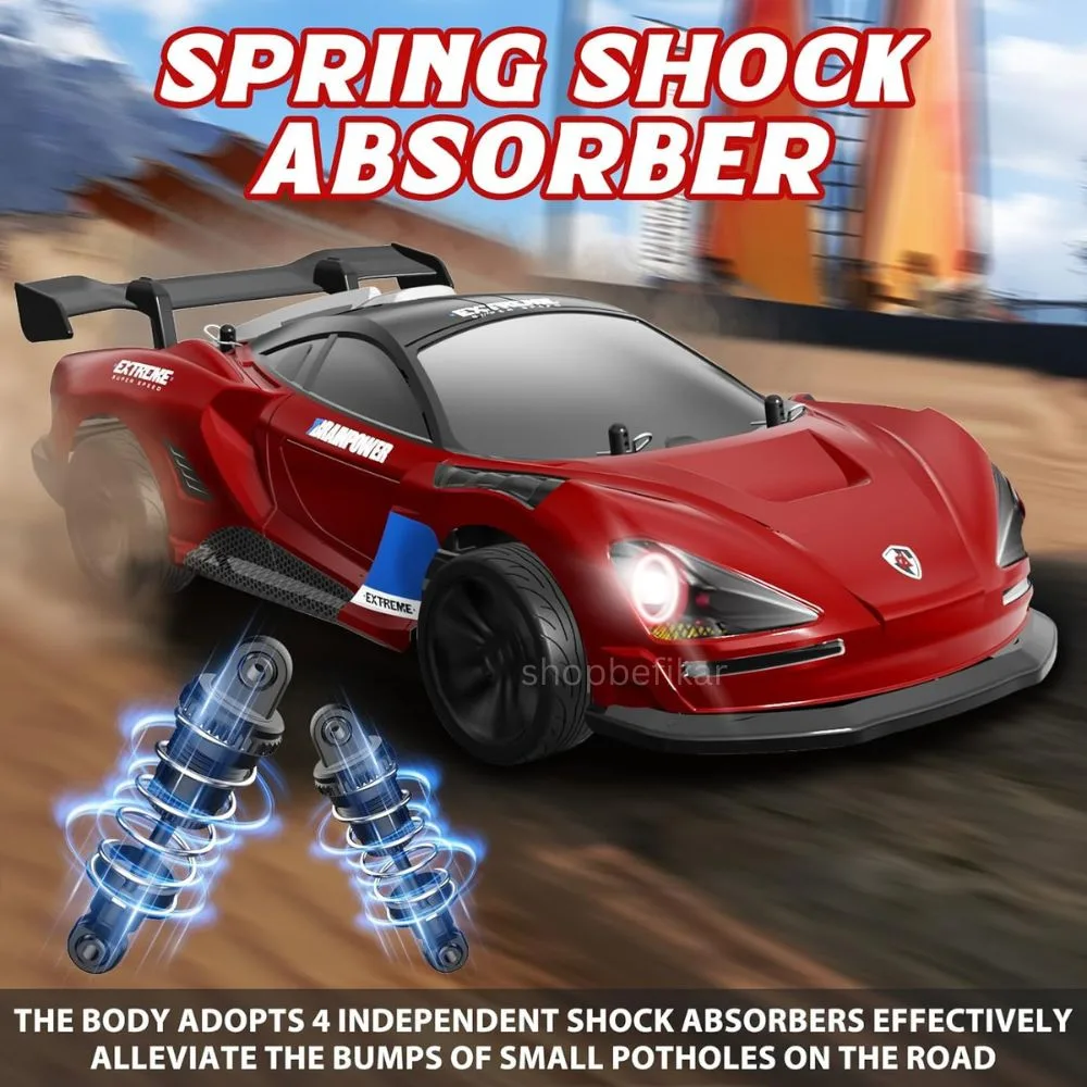 Fully Proportional RC Drift Car – 1/16 Scale, 4WD, 38KM/H Speed, Rechargeable, with Lights & Dual Tire Sets - Image 4