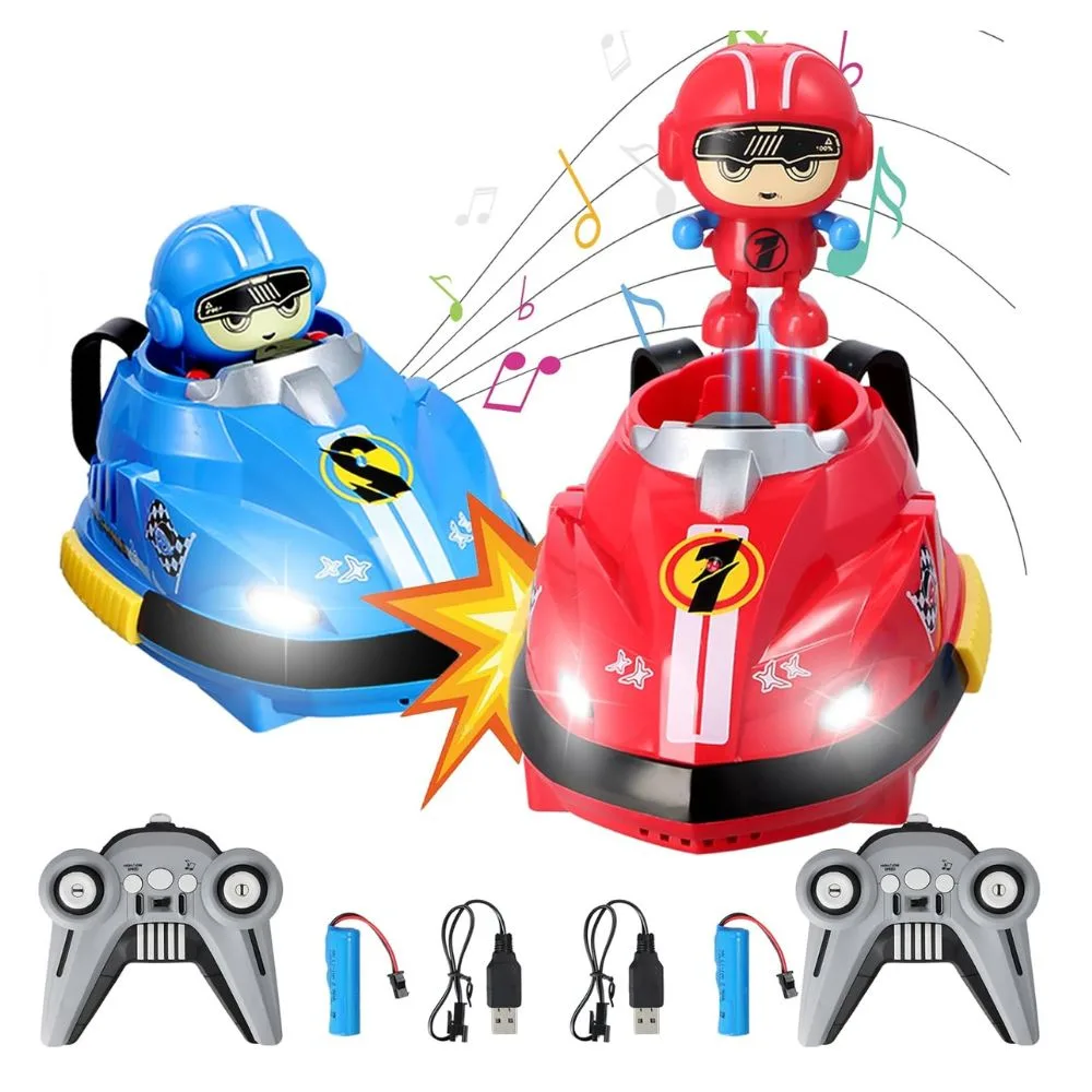 Remote Control Bumper Cars for Kids – 2-Pack RC Toy with Music, Lights & Ejectable Drivers | Shopbefikar
