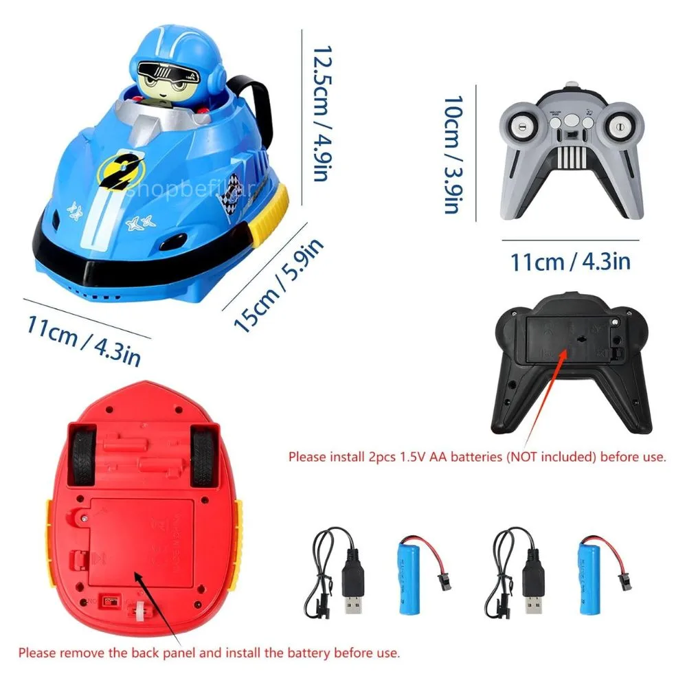 2-Pack Remote Control Bumper Cars with Music, Lights & Ejectable Drivers – Gift for Kids 3+ - Image 5