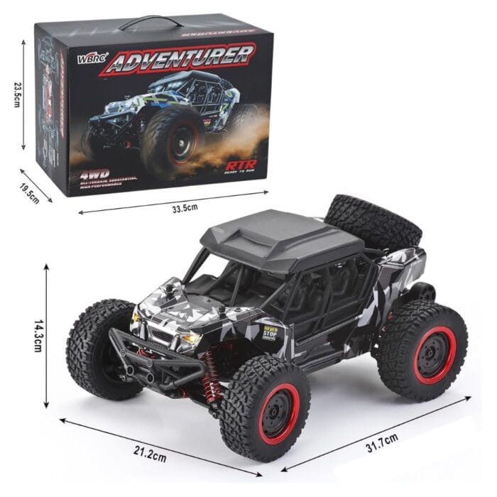 Adventurer RC Monster Truck – 1/16 Scale 4WD 38KM/H Off-Road Car with LED Lights - Image 3