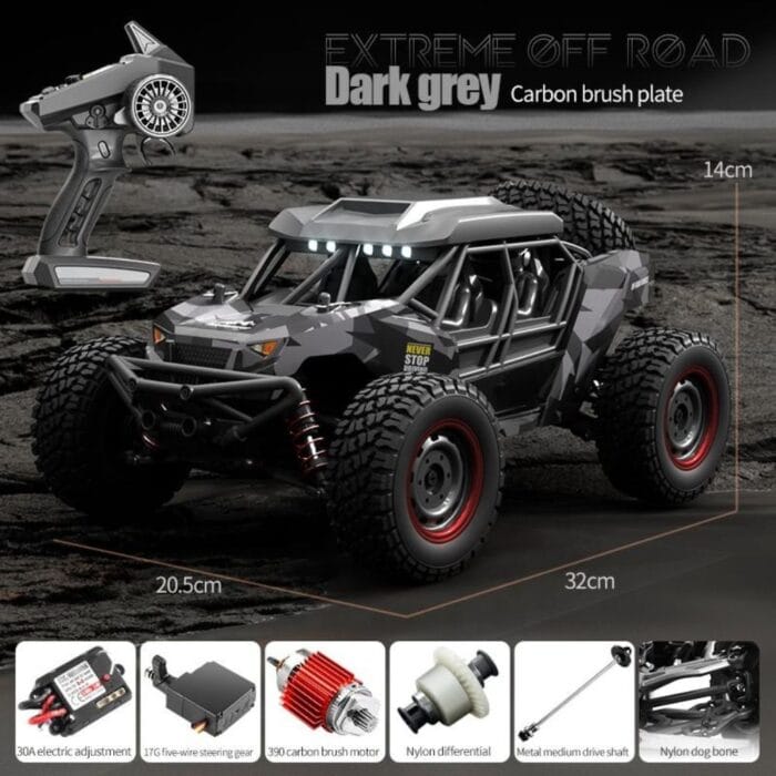 Adventurer RC Monster Truck – 1/16 Scale 4WD 38KM/H Off-Road Car with LED Lights - Image 9