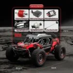 Adventurer RC Monster Truck – 1/16 Scale 4WD 38KM/H Off-Road Car with LED Lights (RED) - Image 8