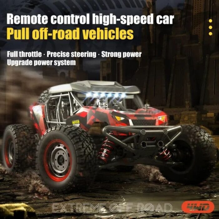 Adventurer RC Monster Truck – 1/16 Scale 4WD 38KM/H Off-Road Car with LED Lights - Image 6