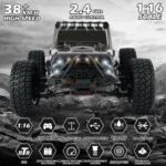 Gantry RC Monster Truck – 1/16 Scale 4X4 All-Terrain Beast with 40KM/H Speed & LED Lights - Image 6