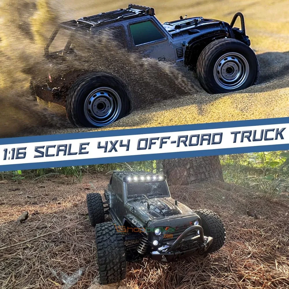 Gantry RC Monster Truck – 1/16 Scale 4X4 All-Terrain Beast with 40KM/H Speed & LED Lights - Image 9