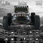 Suchiyu Gantry 1:16 Scale 4WD High-Speed RC Car | 38+ km/h Off-Road Remote Control Monster Truck | 2.4GHz Racing Car | 8+ Years - Image 11