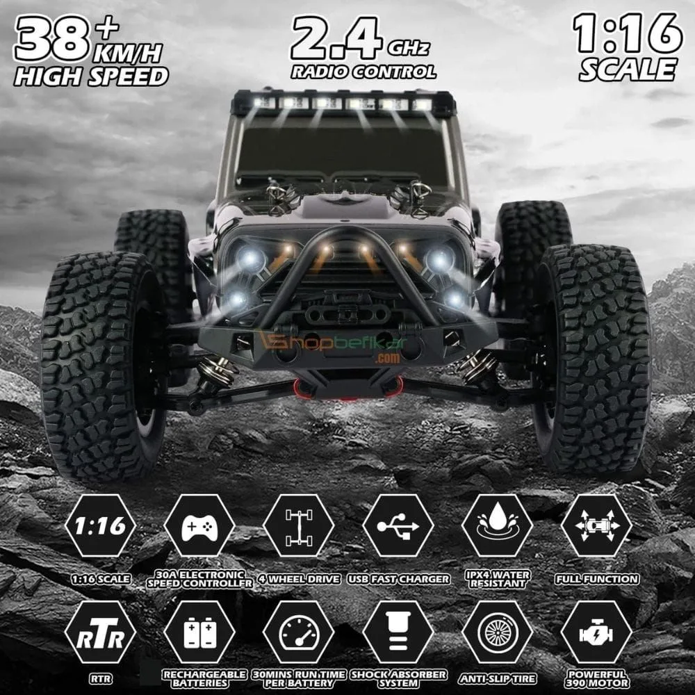Suchiyu Gantry 1:16 Scale 4WD High-Speed RC Car | 38+ km/h Off-Road Remote Control Monster Truck | 2.4GHz Racing Car | 8+ Years - Image 11