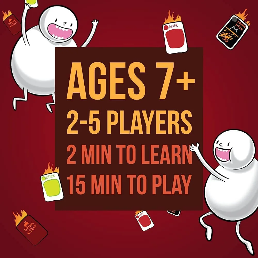 Exploding Kittens – Hilarious Card Game for Family Game Night | Fast-Paced Strategy & Fun | 2–5 Players | Ages 7+ - Image 3