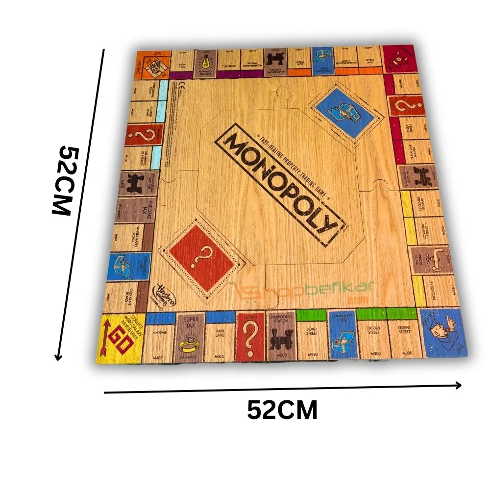 Monopoly Board Game – Premium Wooden Edition with Brass Tokens & Puzzle Board | 2–6 Players | Ages 8+ | 60–120 Min - Image 4