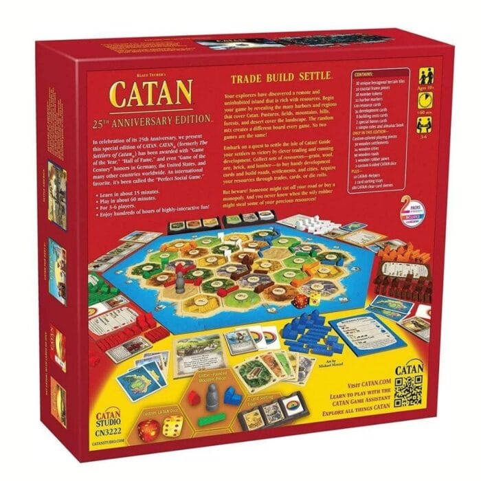 Catan 25th Anniversary Edition | Premium Wooden Components Strategy Board Game | 3–6 Players | Age 10+ - Image 7