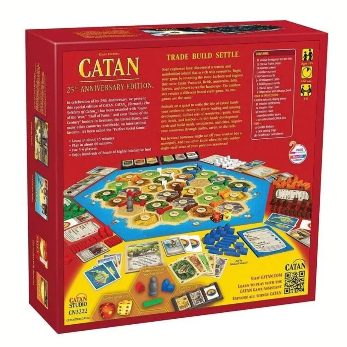 Catan 25th Anniversary Edition | Premium Wooden Components Strategy Board Game | 3–6 Players | Age 10+ - Image 7