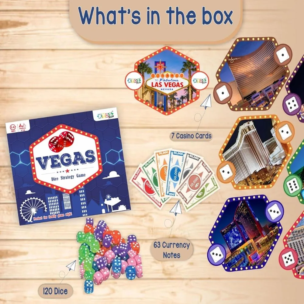 Vegas Board Game – Dice Strategy & Casino Bidding Adventure | 4–10 Players | Ages 14+ | 40 Min Playtime - Image 3