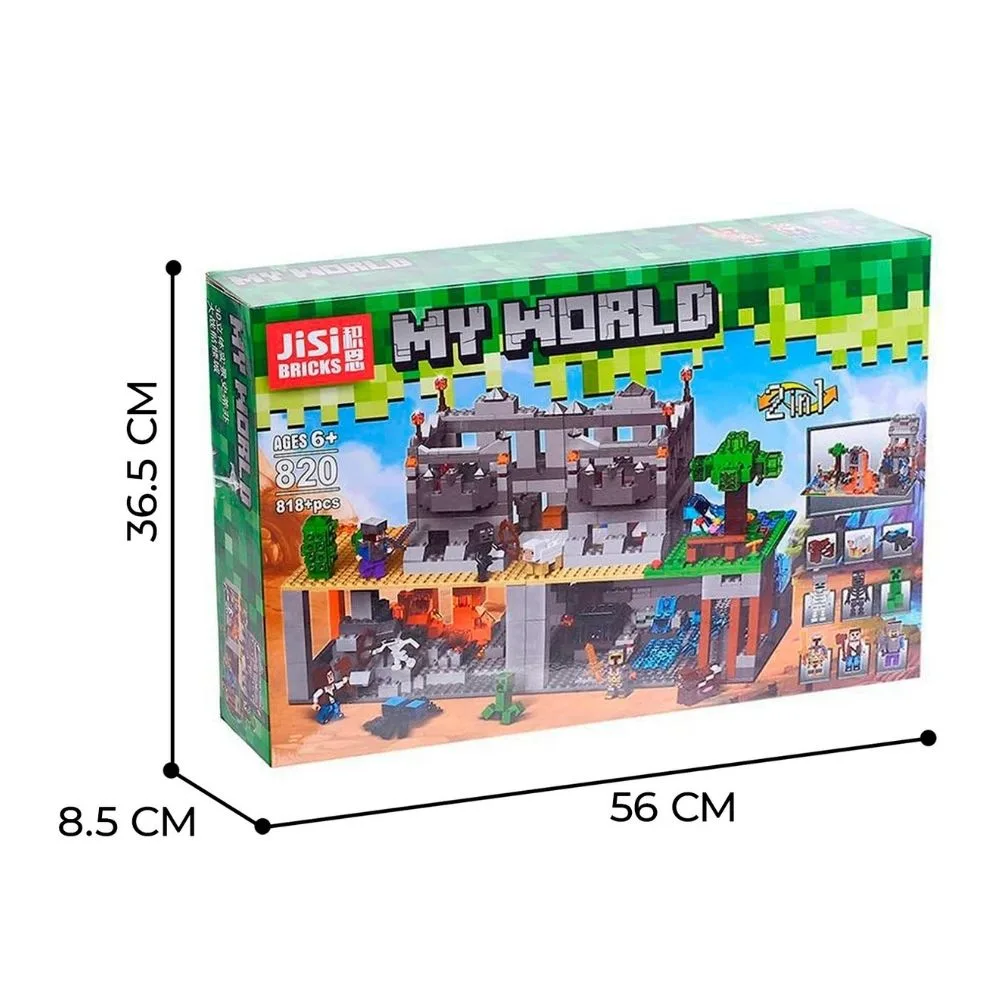 My World 820 PCS Building Blocks Set | Creative Construction Brick Toy | Adventure Theme Playset | Age 6+ | Compatible Bricks - Image 3