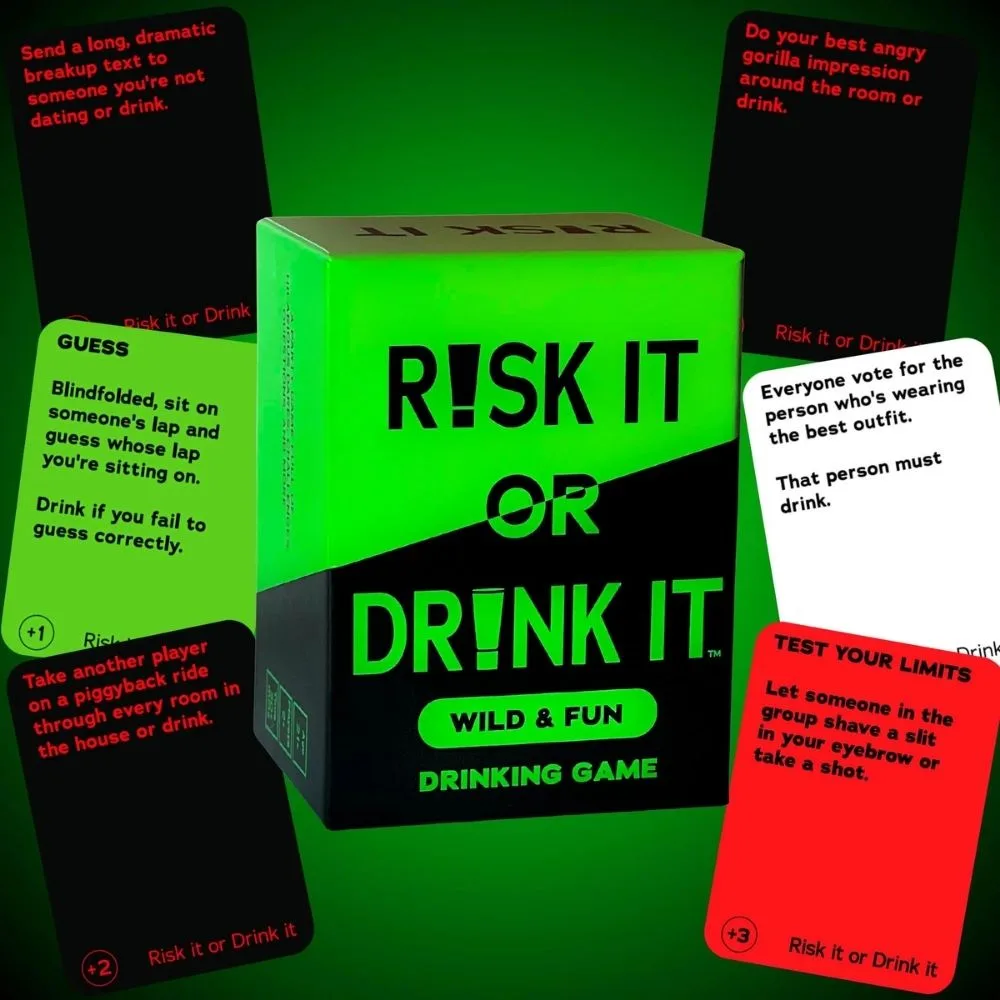 Risk It or Drink It Green Edition | Fun Party Drinking Game | 3+ Players | Age 18+ | 30–90 Min - Image 6