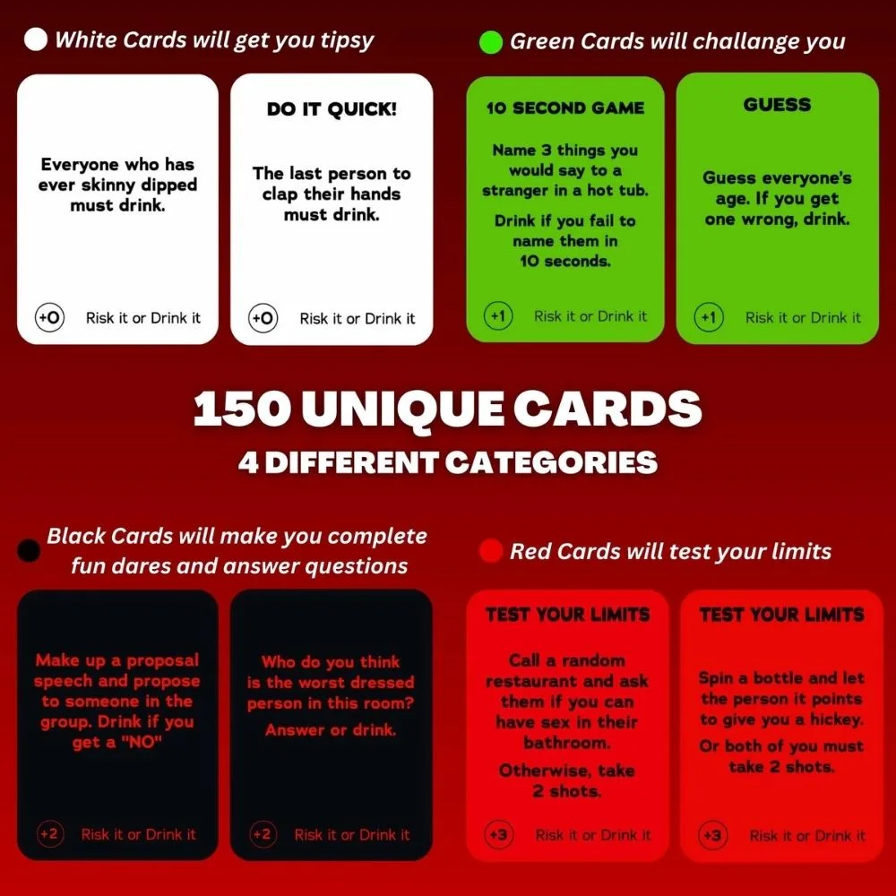 Risk It or Drink It Red Edition | Wild Adult Drinking Game | 3+ Players | Age 18+ | 30–90 Min - Image 6