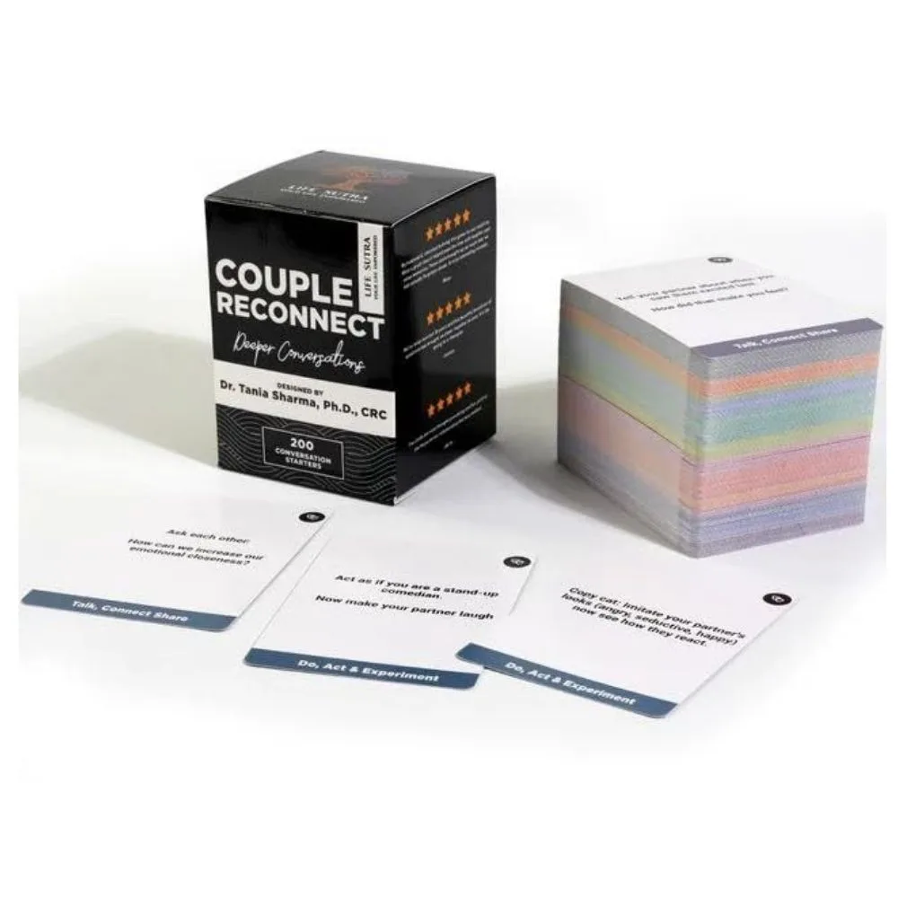 Couple Reconnect Card Game | 200 Conversation Starters for Couples | Relationship Building Game | 2 Players - Image 6