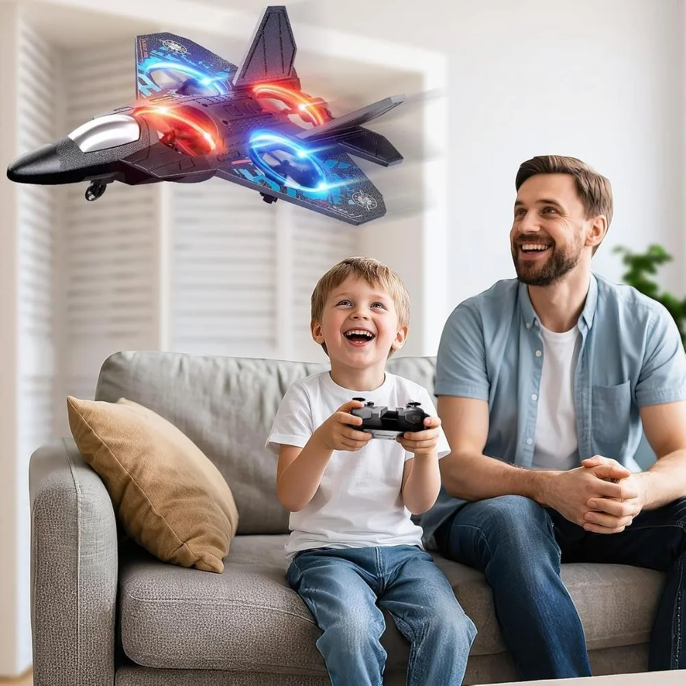 Remote Control Fighter Jet RC Airplane | 360° Flip & Stunt Plane | LED Lights | Kids & Teens (8–16 Years) - Image 2