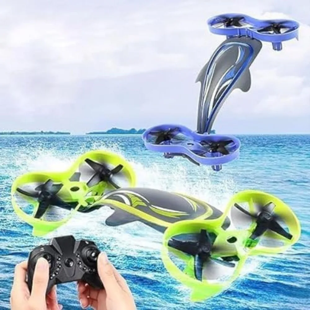 Buy 3-in-1 RC Drone Toy in India | Water Stunt RC Drone | Air Land Water Quadcopter | Shopbefikar