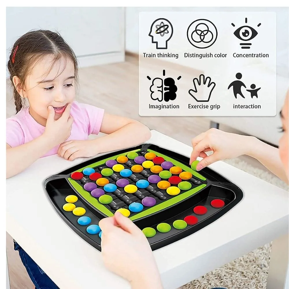 Rainbow Ball Chess Board Game | 2–4 Players | 48 Balls | Kids Puzzle Matching Game | Age 6+ - Image 8