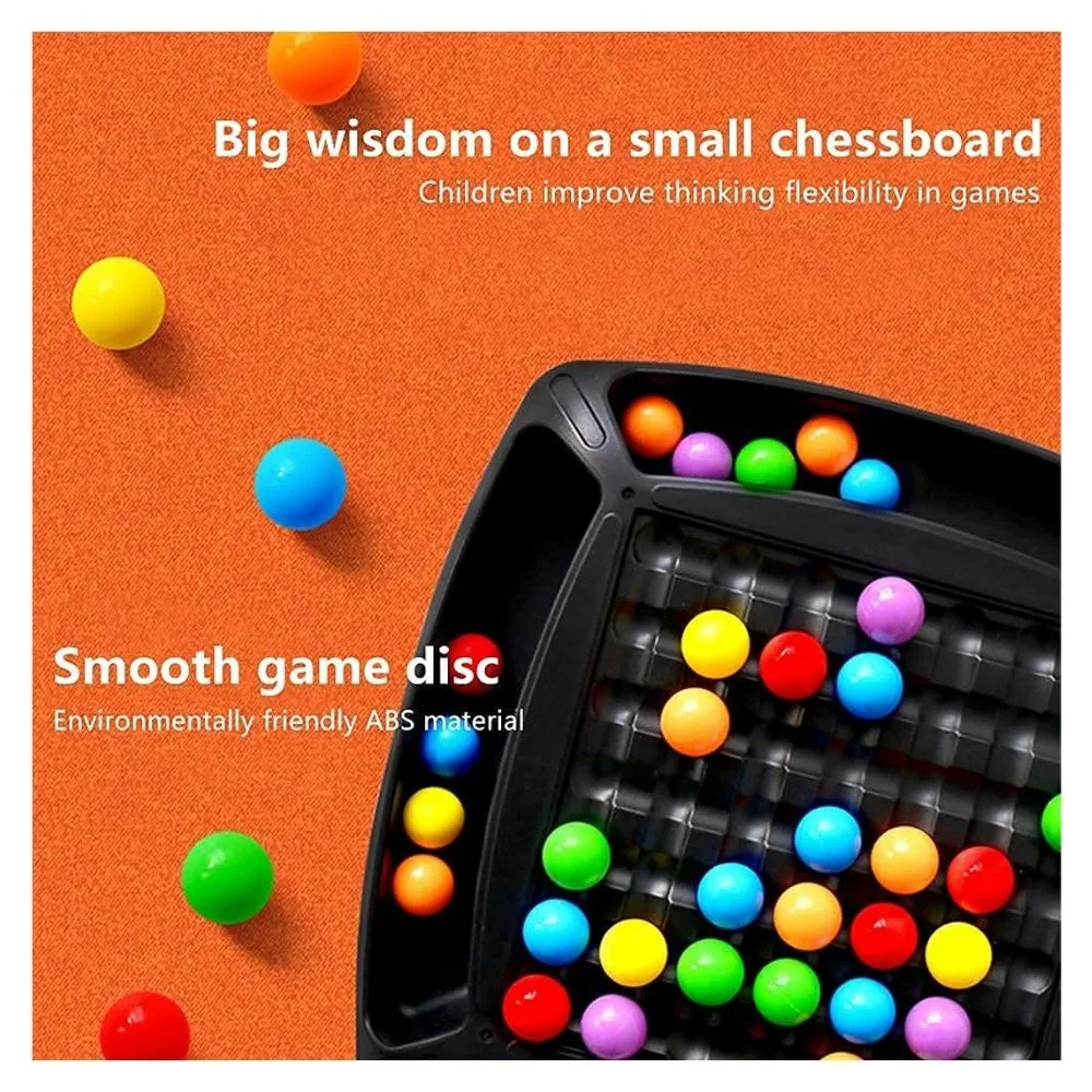 Rainbow Ball Chess Board Game | 2–4 Players | 48 Balls | Kids Puzzle Matching Game | Age 6+ - Image 7