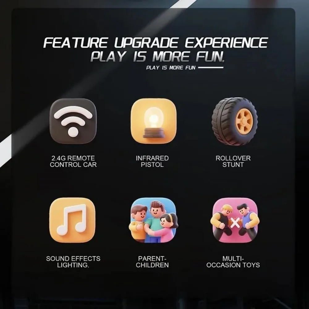 2-Player Infrared Battle RC Car Game | Shooting Action Racing Toy | 2 Players | Age 6+ | 25 Min Play - Image 6