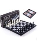 Magnetic Game 3 In 1 Chess Checkers Backgammon Magnetic Folding Board Game Fun Entertaining Travel Board Game