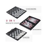 Magnetic 3-in-1 Board Game Set | Chess, Checkers & Backgammon | Folding Travel Board | Kids & Adults - Image 6
