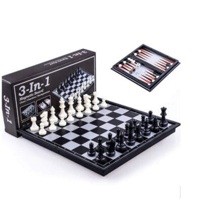 Magnetic Game 3 In 1 Chess Checkers Backgammon Magnetic Folding Board Game Fun Entertaining Travel Board Game