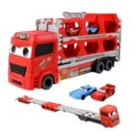 Cars Theme Big Hauler Transport Truck Toy | Storage + Race Track Playset | 1–4 Players | Age 3+ | 30 Min Play - Image 2