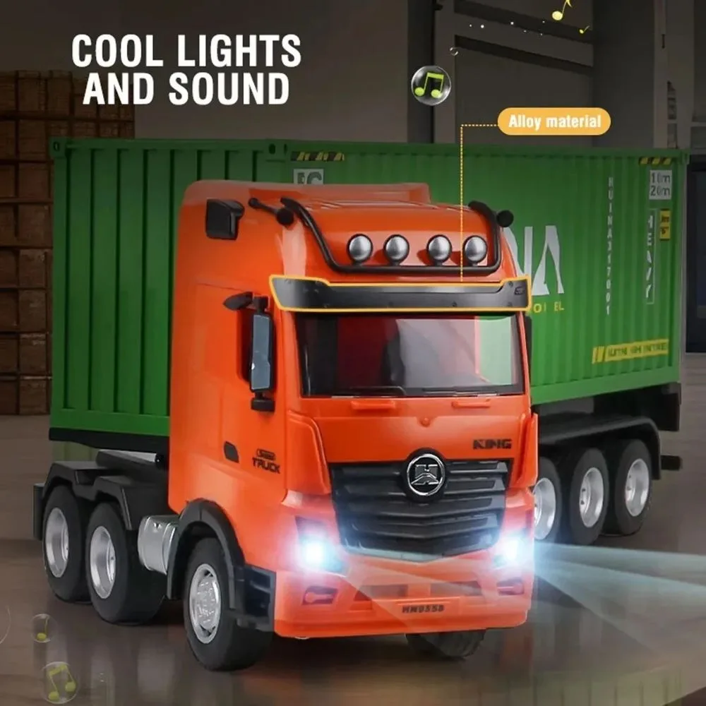 HUINA 1317 1:18 RC Container Truck | 9 Channel Simulation Trailer | 1 Player | Age 6+ | 15 Min Play - Image 4