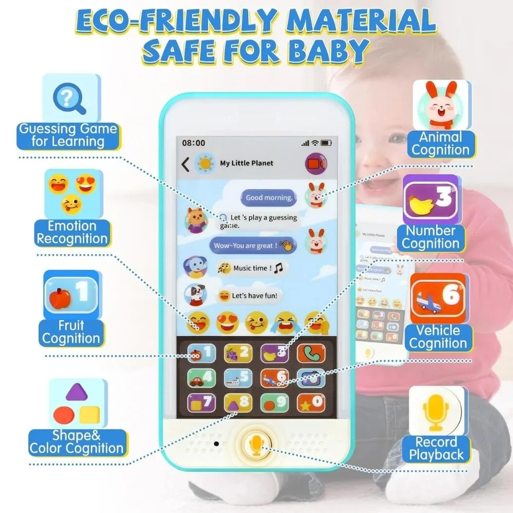 Hola Multifunction Early Education Toy Phone | Interactive Learning Mobile with Talk-Back, Music & Lights - Image 4
