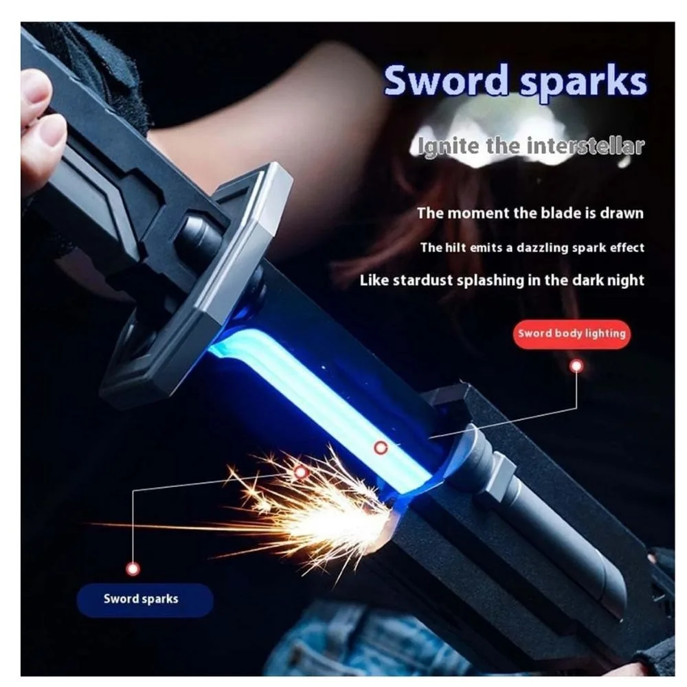 RGB LED Light Katana Sword Toy | Multi-Color Glowing Lightsaber with Sound, Smoke & Spark | Rechargeable | Age 14+ - Image 9