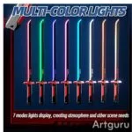 RGB LED Light Katana Sword Toy | Multi-Color Glowing Lightsaber with Sound, Smoke & Spark | Rechargeable | Age 14+ - Image 7