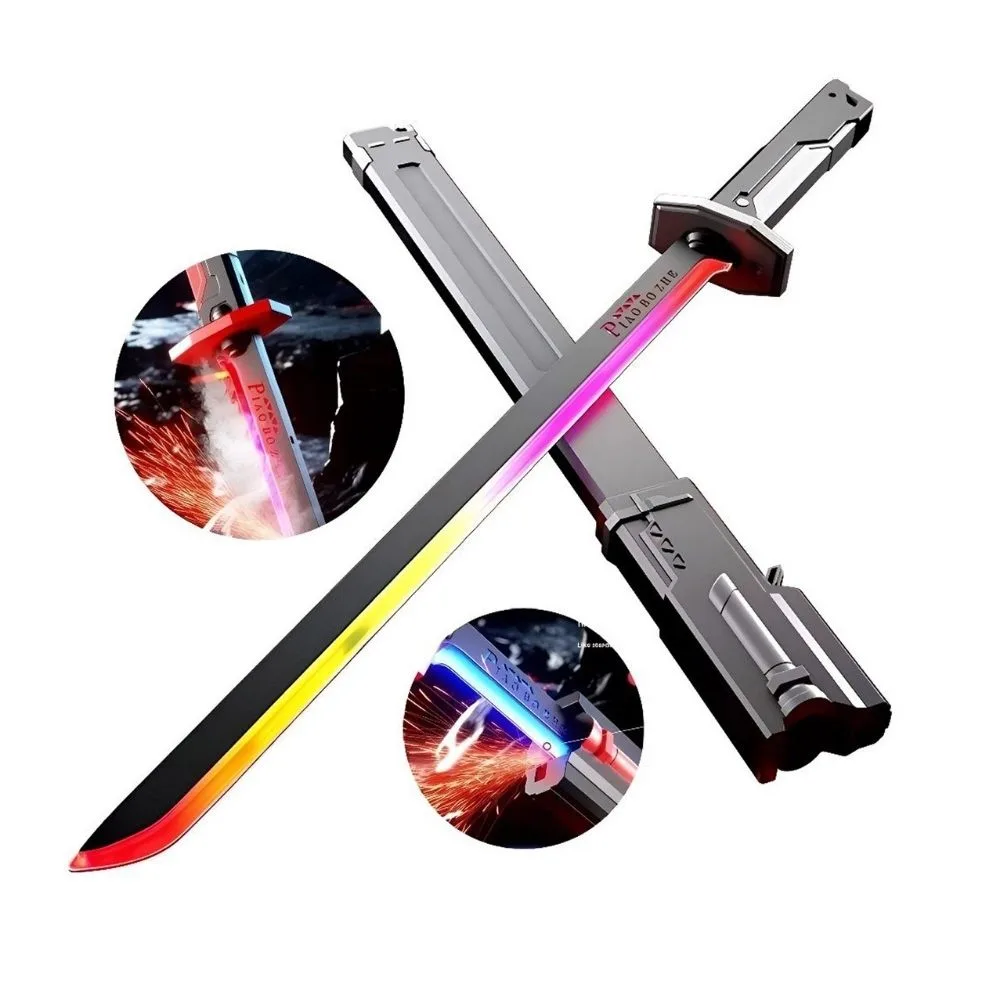 RGB LED Katana Sword with Smoke & Spark | Rechargeable Glowing Sword with Sound | Shopbefikar India