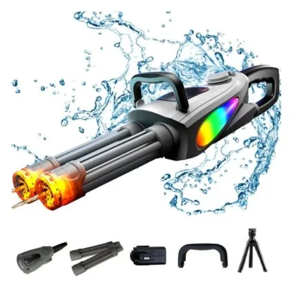 Electric Gatling Water Gun for Holi with LED Lights | Shopbefikar
