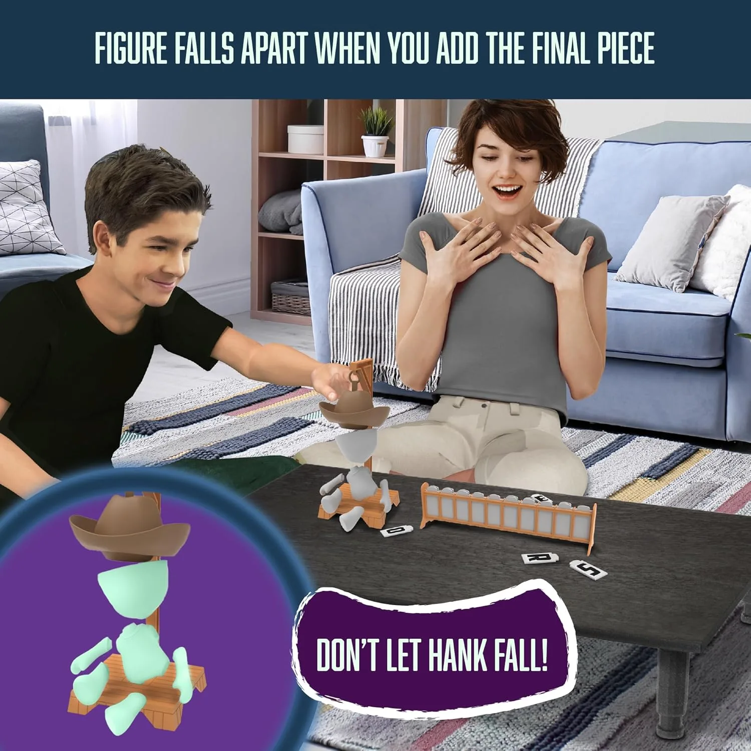 Hankman Glow Magnetic Hangman Word Game | Glow-In-The-Dark Travel Toy | Word Guessing Puzzle for Kids 6+ - Image 4