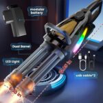 Double Barrel Electric Water Gun Blaster | Flame Light Gatling Pichkari | 1 Player | Age 6+ | Holi Play - Image 9