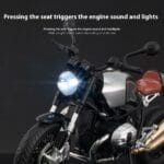 BMW R NineT 1:12 Die-Cast Bike Model | Light & Sound Pull-Back Motorcycle Toy - Image 5