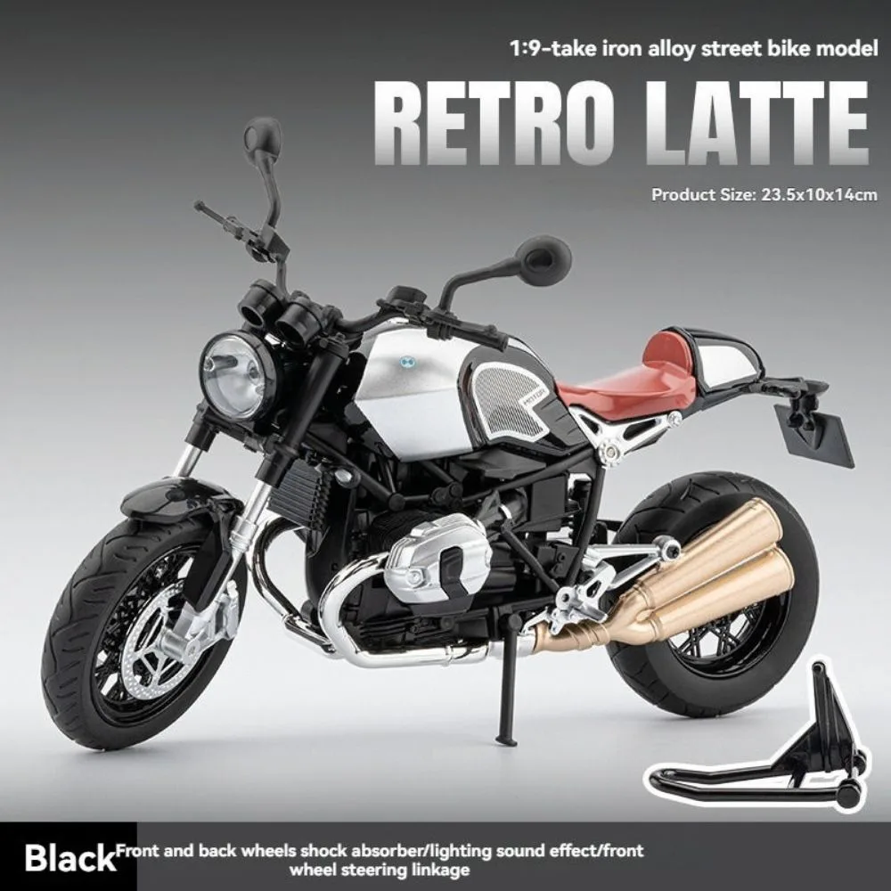 BMW R NineT 1:12 Die-Cast Bike Model | Light & Sound Pull-Back Motorcycle Toy - Image 7
