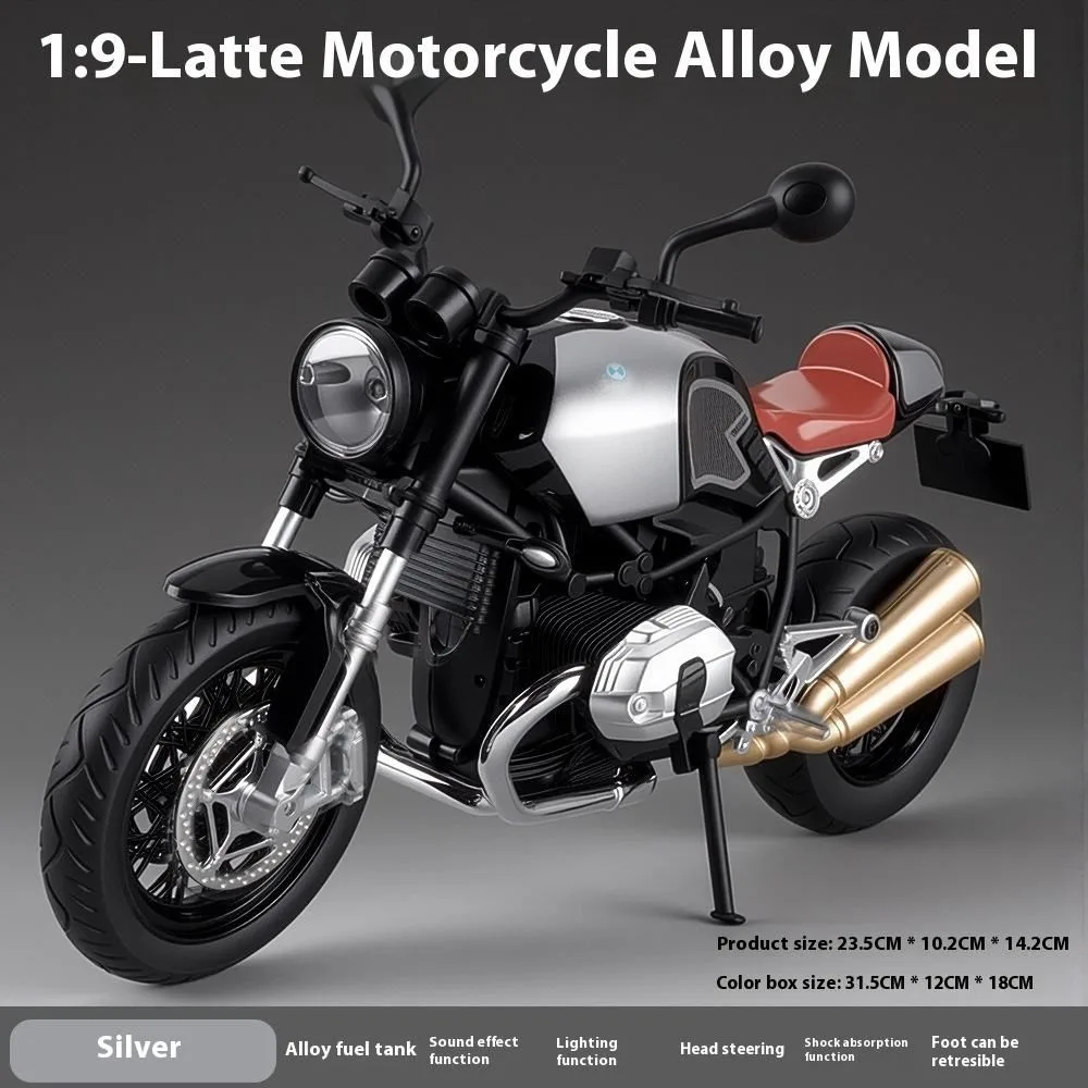 BMW R NineT 1:12 Die-Cast Bike Model | Light & Sound Pull-Back Motorcycle Toy - Image 10