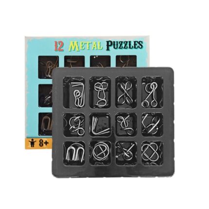 12 Pcs Metal Wire Brain Teaser Puzzle Set | Mind Challenging Disentanglement Game | Shopbefikar India