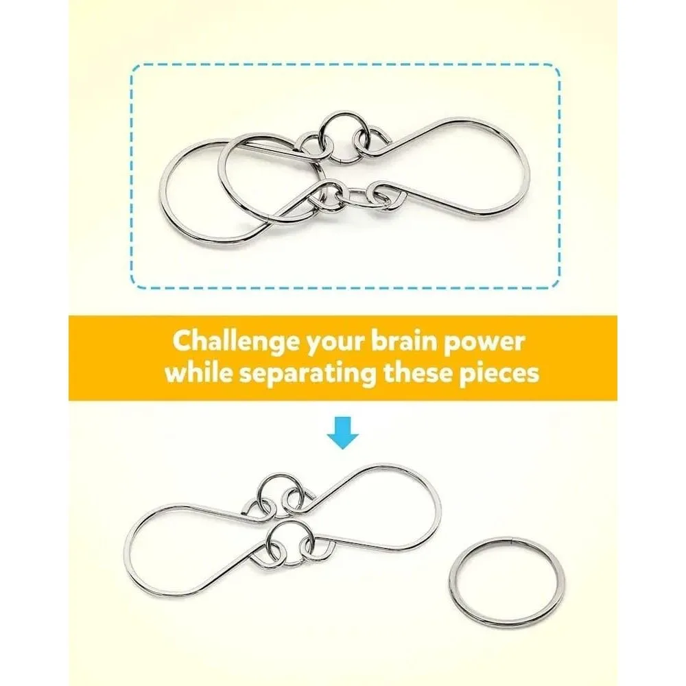 Mind Challenging Metal Wire Puzzle Set | 12 Assorted Brain Teaser Disentanglement Games | Party Favors & Gift Prizes | Age 6+ - Image 5