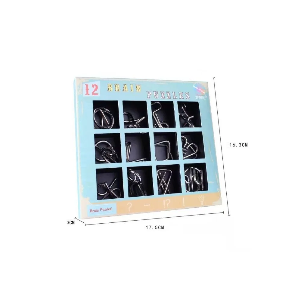 Mind Challenging Metal Wire Puzzle Set | 12 Assorted Brain Teaser Disentanglement Games | Party Favors & Gift Prizes | Age 6+ - Image 4