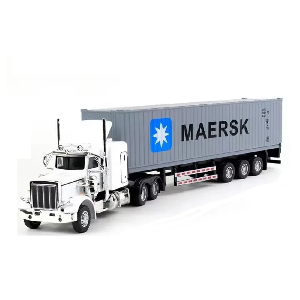 132 scale container truck-2 1:32 Alloy Container Truck Toy with Sound & Light | Heavy Transport Vehicle Model | Shopbefikar India