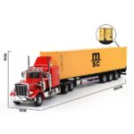 1:32 Alloy American Style Container Truck Toy | Die-Cast Heavy Transport Vehicle with Sound & Light | Detachable Trailer | Age 3+ - Image 6