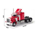 1:32 Alloy American Style Container Truck Toy | Die-Cast Heavy Transport Vehicle with Sound & Light | Detachable Trailer | Age 3+ - Image 3