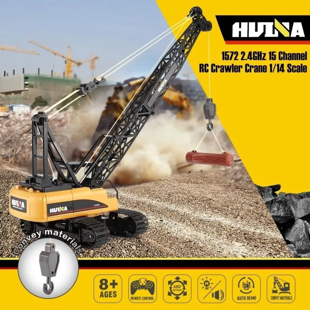 HUINA 1572 RC Crane 1:14 Scale | 12CH Engineering Latticed Boom Crane Truck - Image 8