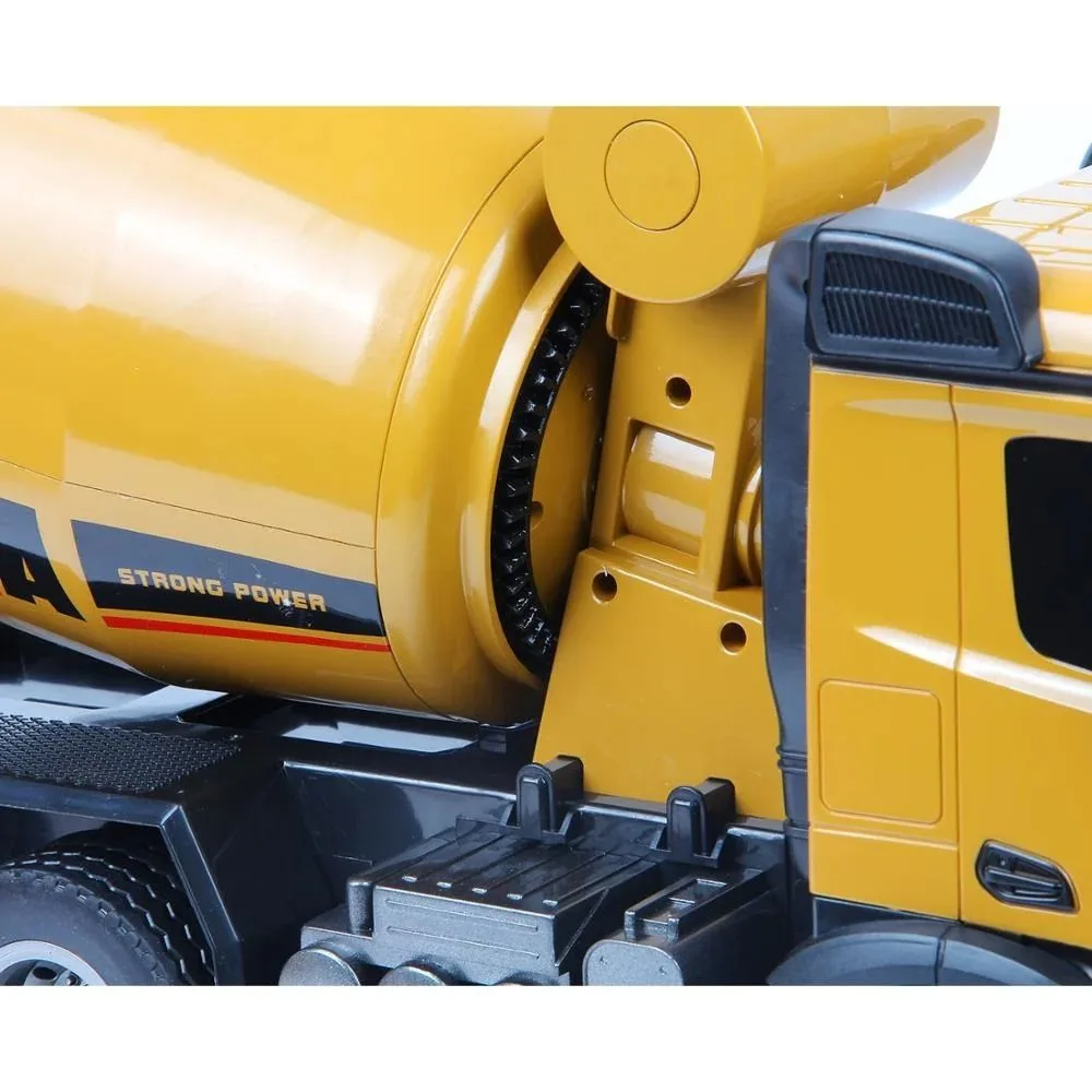 HUINA 1574 1:14 Scale 10-Channel 2.4G Remote Control Concrete Mixer Truck | Engineering Construction Vehicle | Age 6+ - Image 3