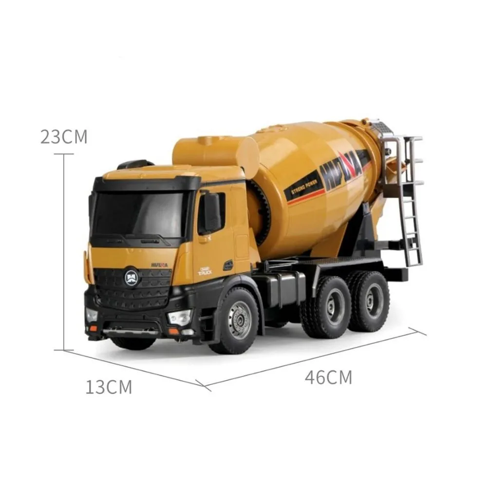 HUINA 1574 1:14 Scale 10-Channel 2.4G Remote Control Concrete Mixer Truck | Engineering Construction Vehicle | Age 6+ - Image 2